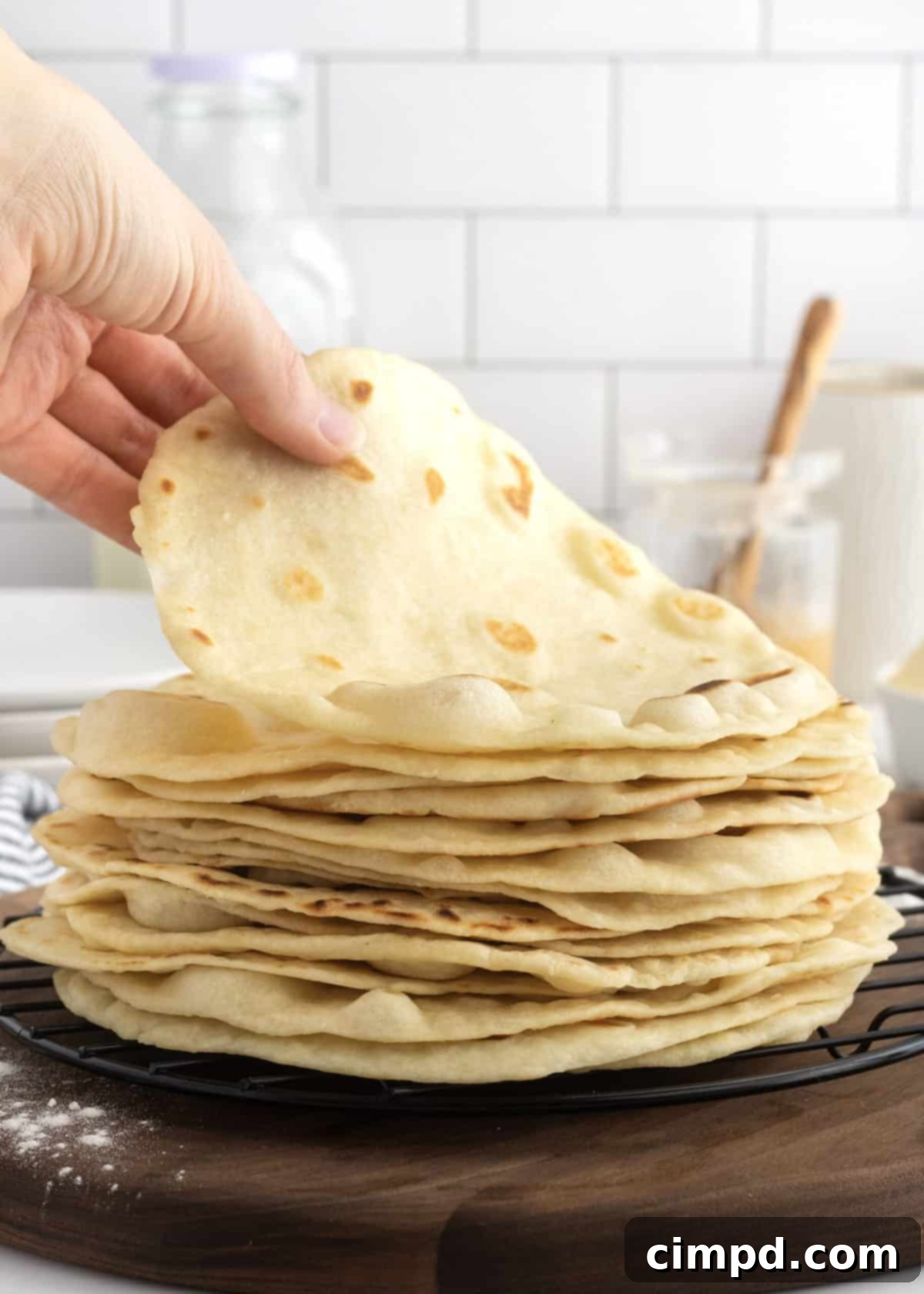Fluffy, Fresh Homemade Flour Tortillas 4 Homemade Flour Tortillas by The BakerMama