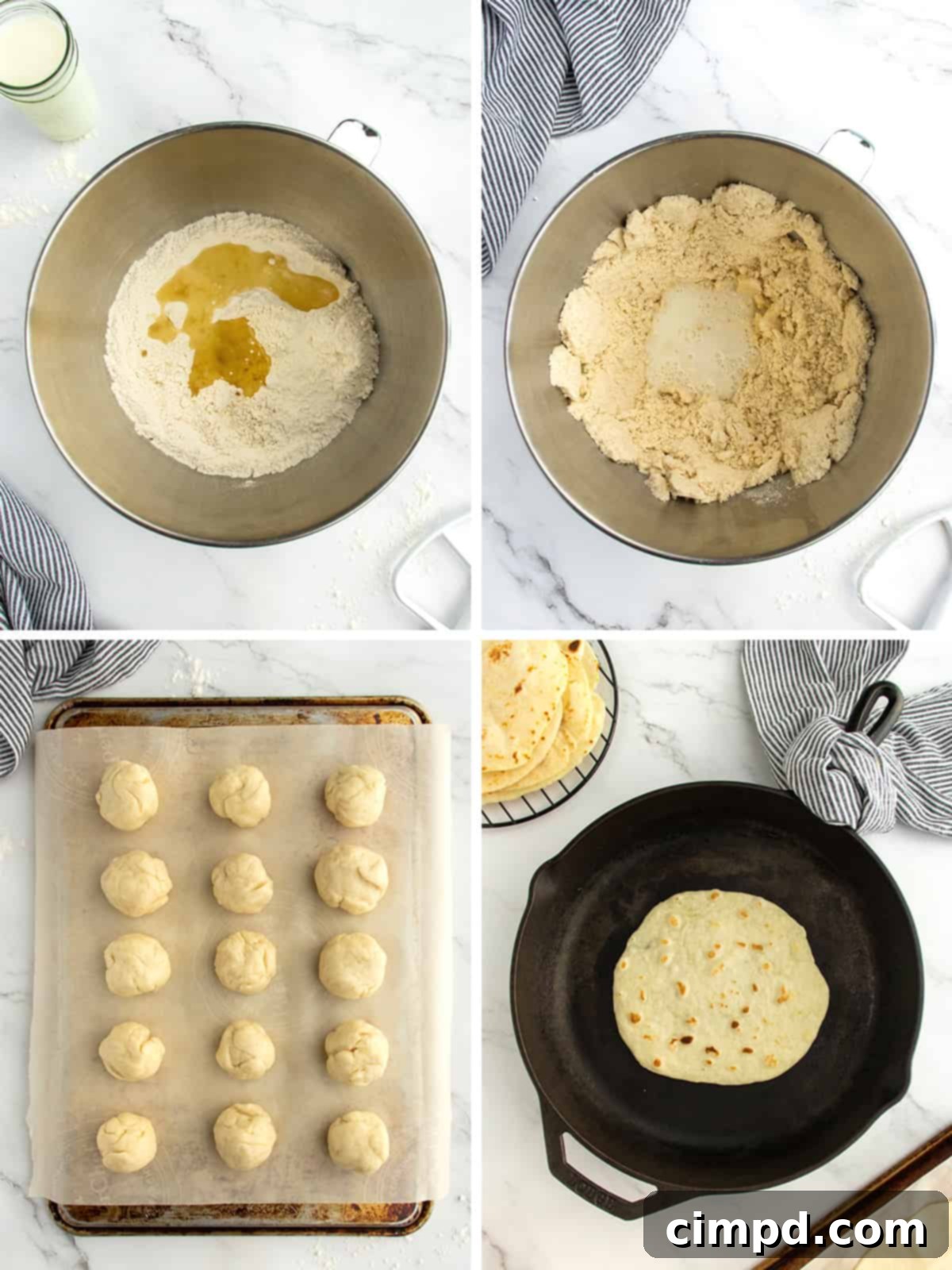 Fluffy, Fresh Homemade Flour Tortillas 7 Homemade Flour Tortillas by The BakerMama