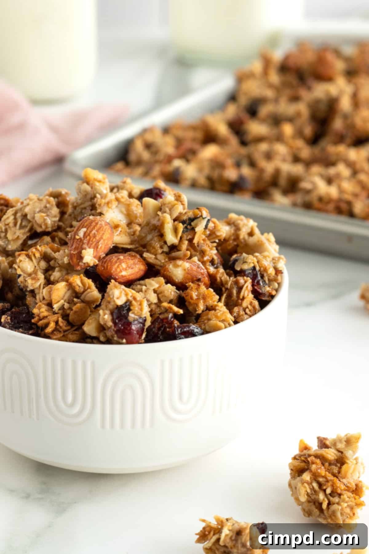 Delicious and healthy Chunky Homemade Granola by The BakerMama