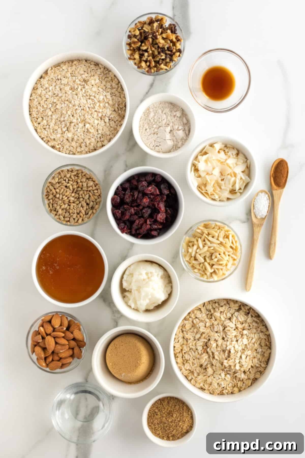 Homemade Chunky Granola with a variety of nuts and dried fruits