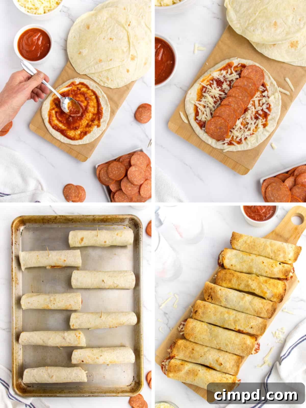 Baked Pizza Taquitos by The BakerMama