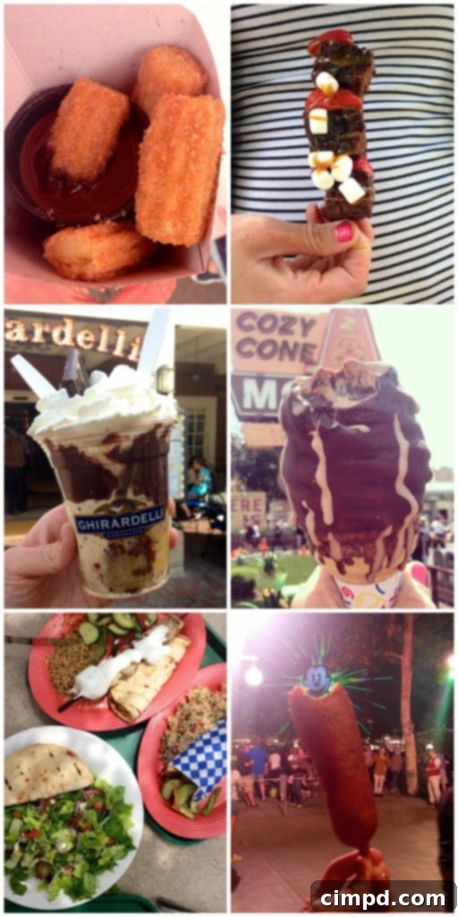 California Adventure Eats and Treats - Collage of food options