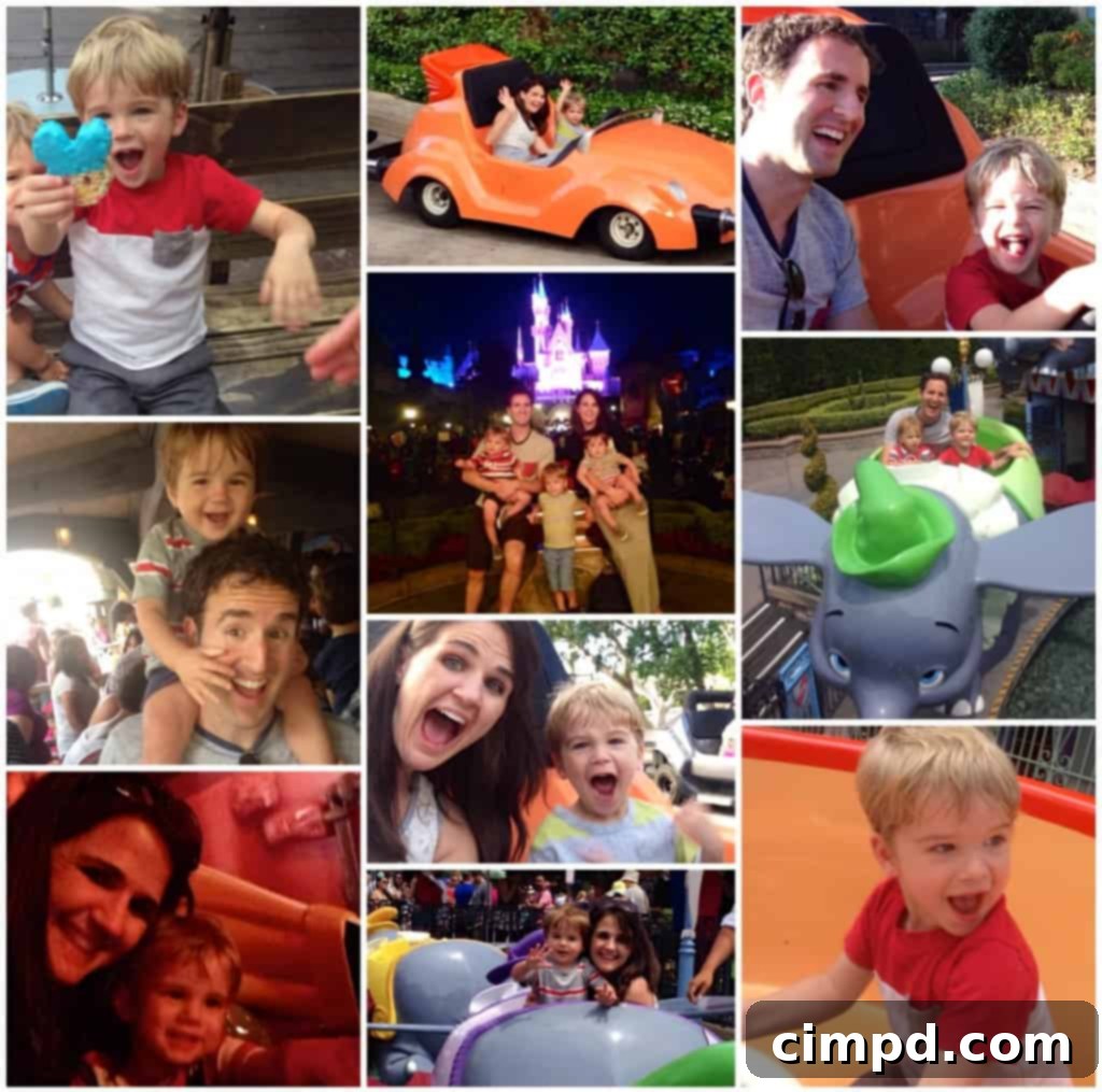 Disneyland with Toddlers - Family enjoying a ride
