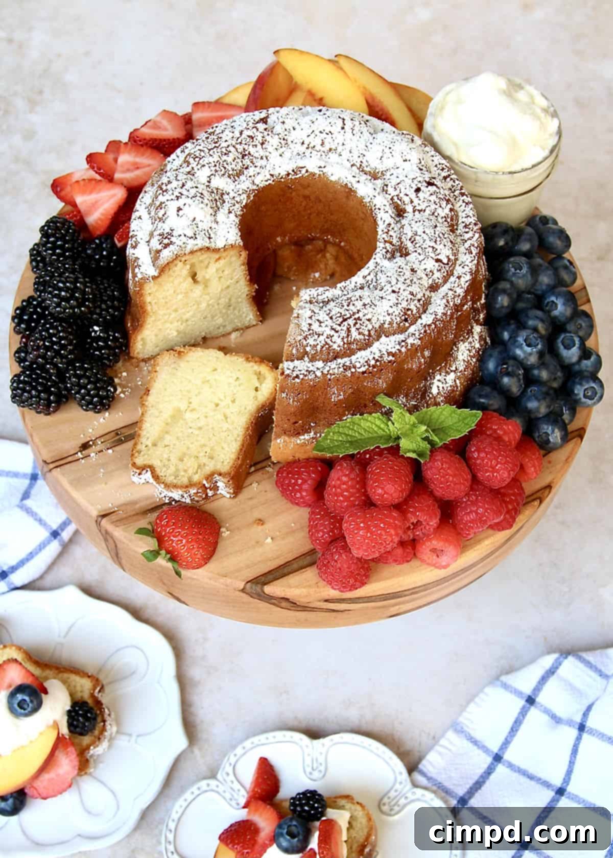 SuSu's Sour Cream Pound Cake, a moist and tender classic dessert by The BakerMama