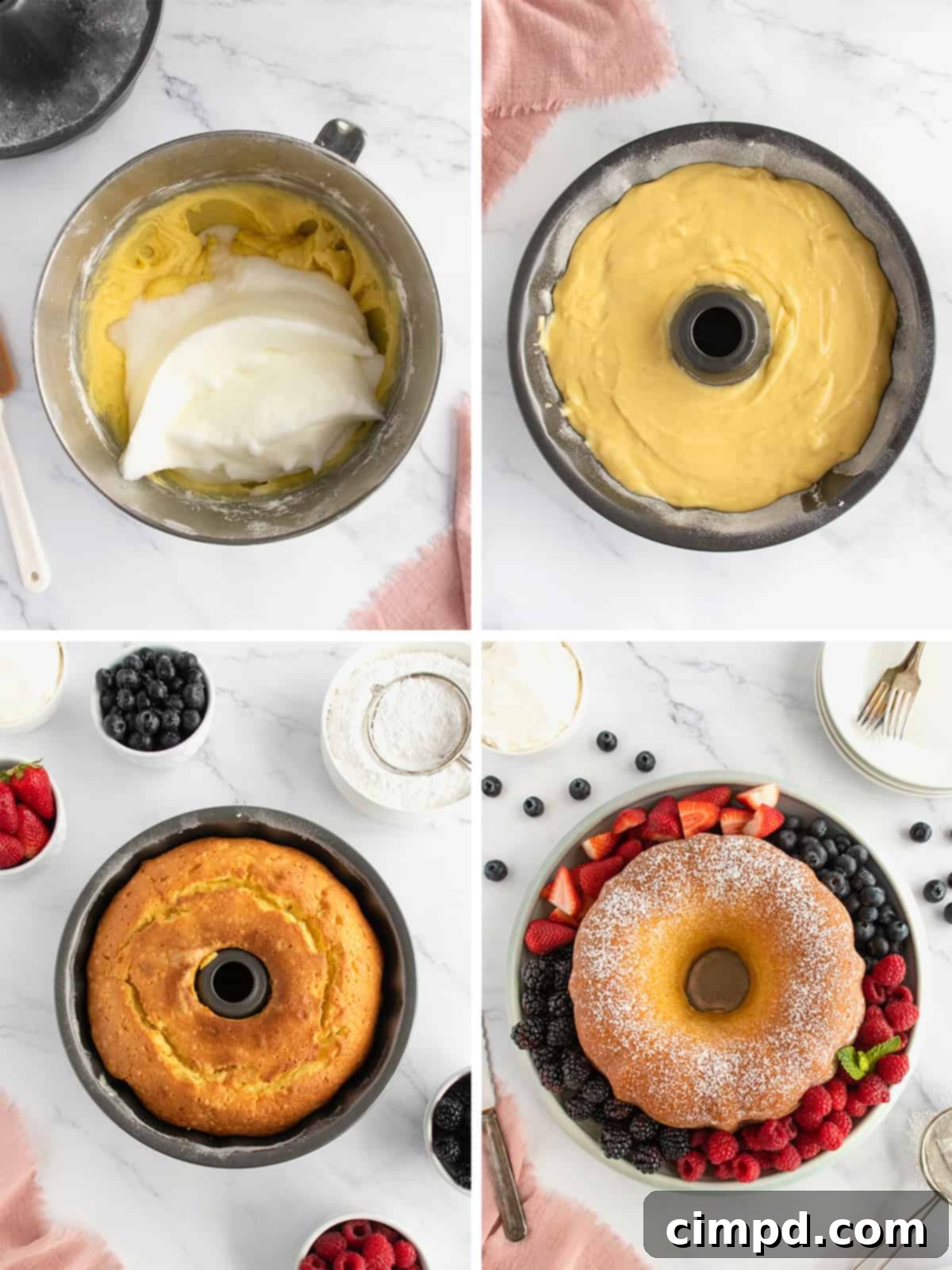 Freshly baked SuSu's Sour Cream Pound Cake cooling on a wire rack after being inverted from the bundt pan