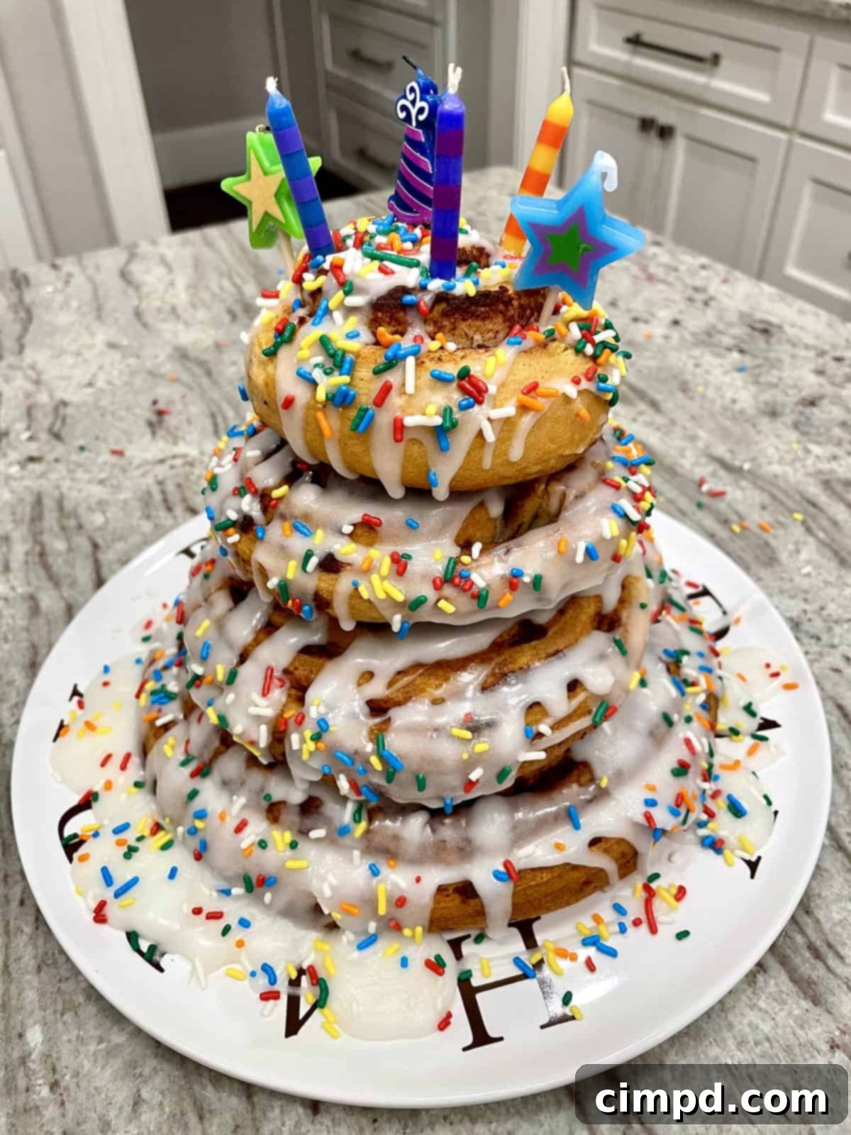 Cinnamon Roll Birthday Cake by The BakerMama