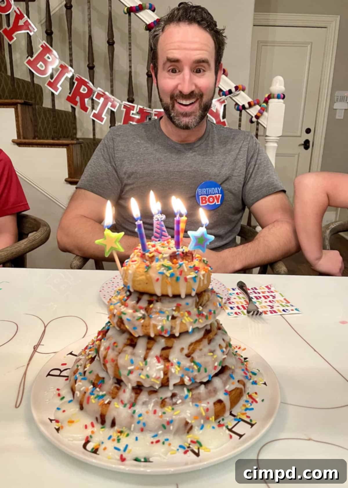 Cinnamon Roll Birthday Cake by The BakerMama