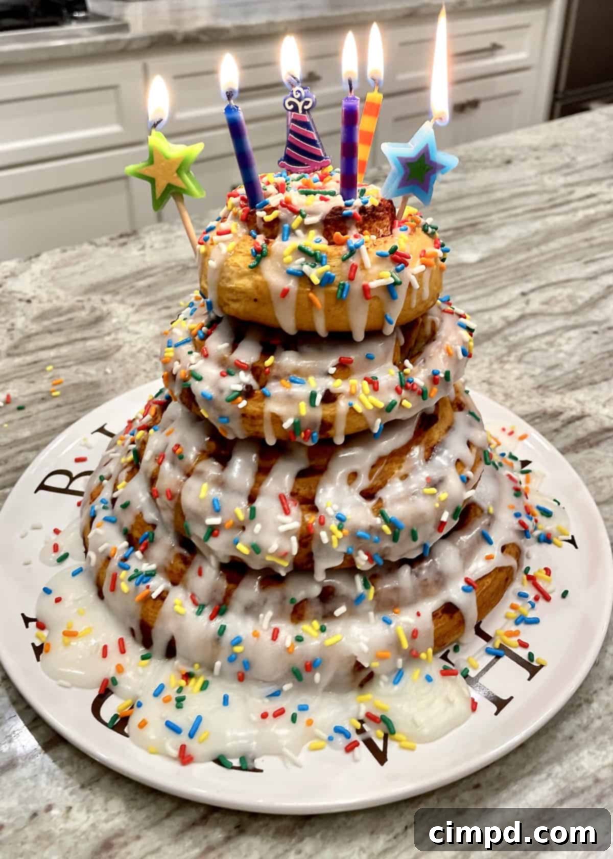 Cinnamon Roll Birthday Cake by The BakerMama