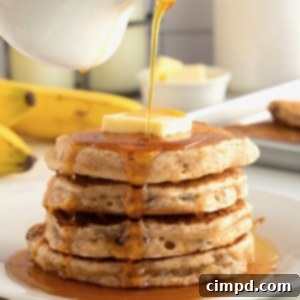 Whole Wheat Banana Pancakes by The BakerMama