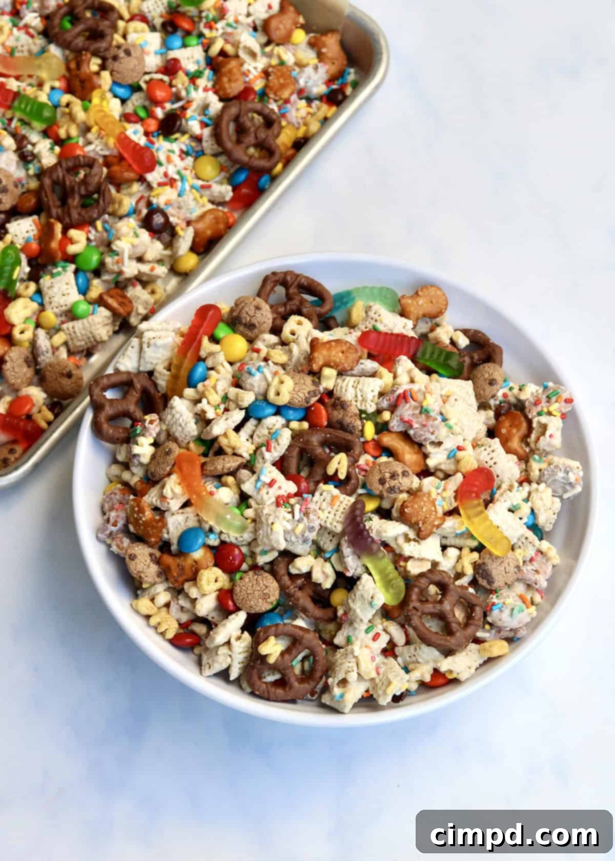 Individual servings of Teacher Appreciation Week Snack Mix ready for gifting