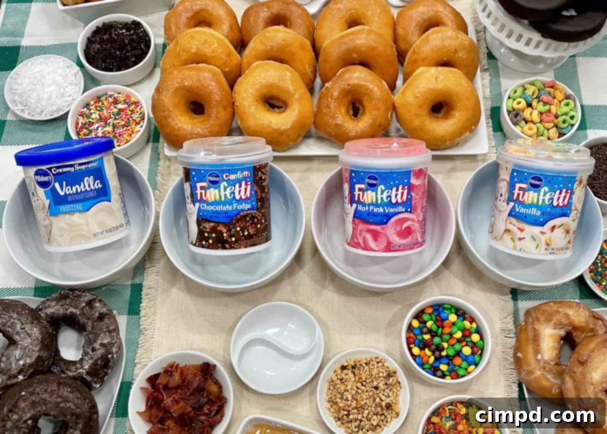 DIY Donut Decorating Bar 6 Close up of various melted frostings in bowls