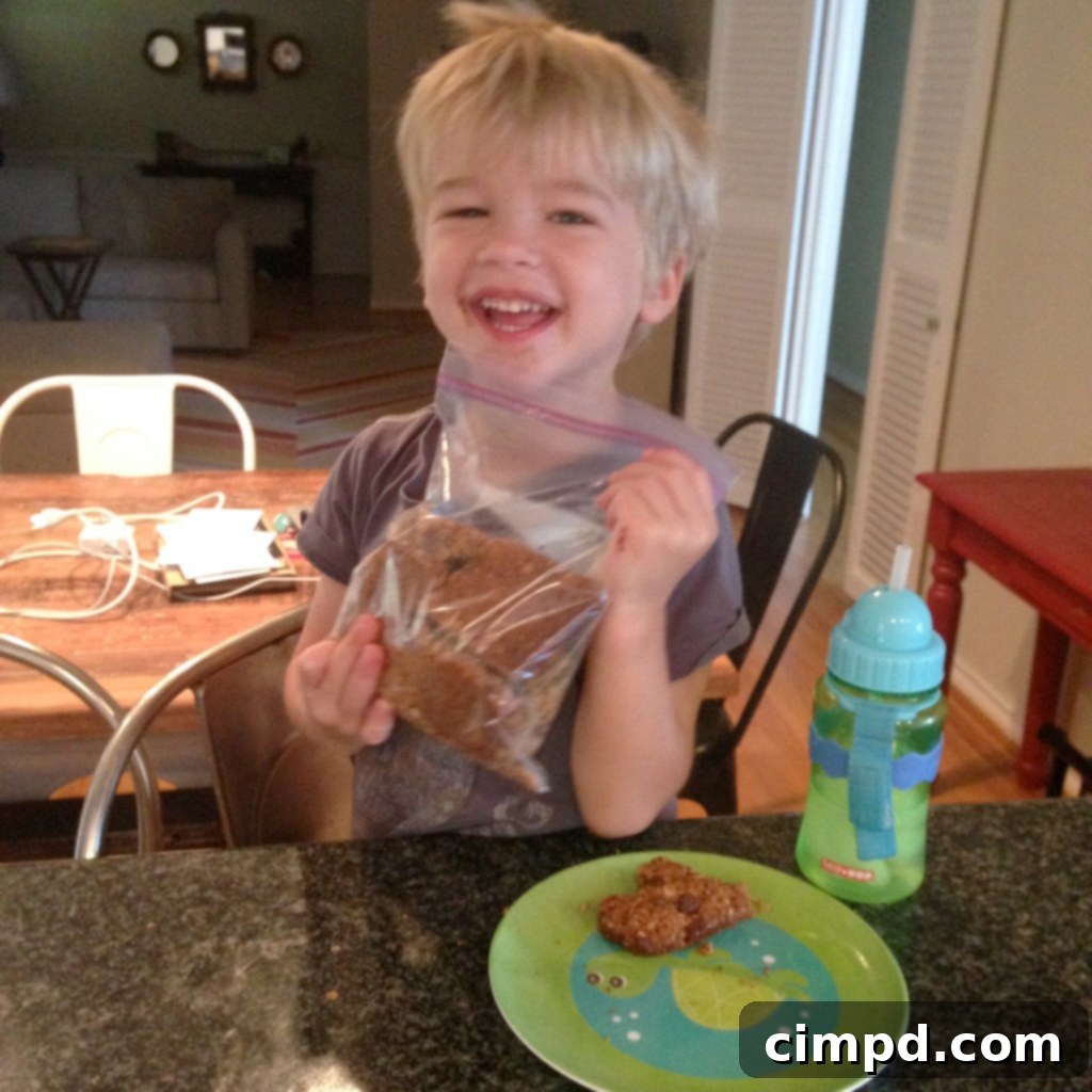 BakerMama's Son Sharing Granola Bars