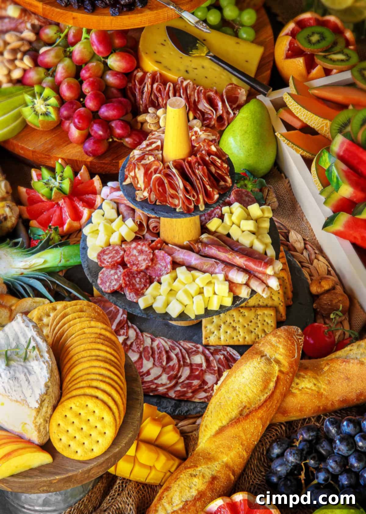 Summer Grazing Table - Overhead View of Food Selection