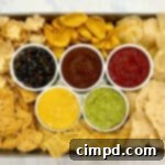 Olympics Chips and Dips Tray with Blueberry Salsa