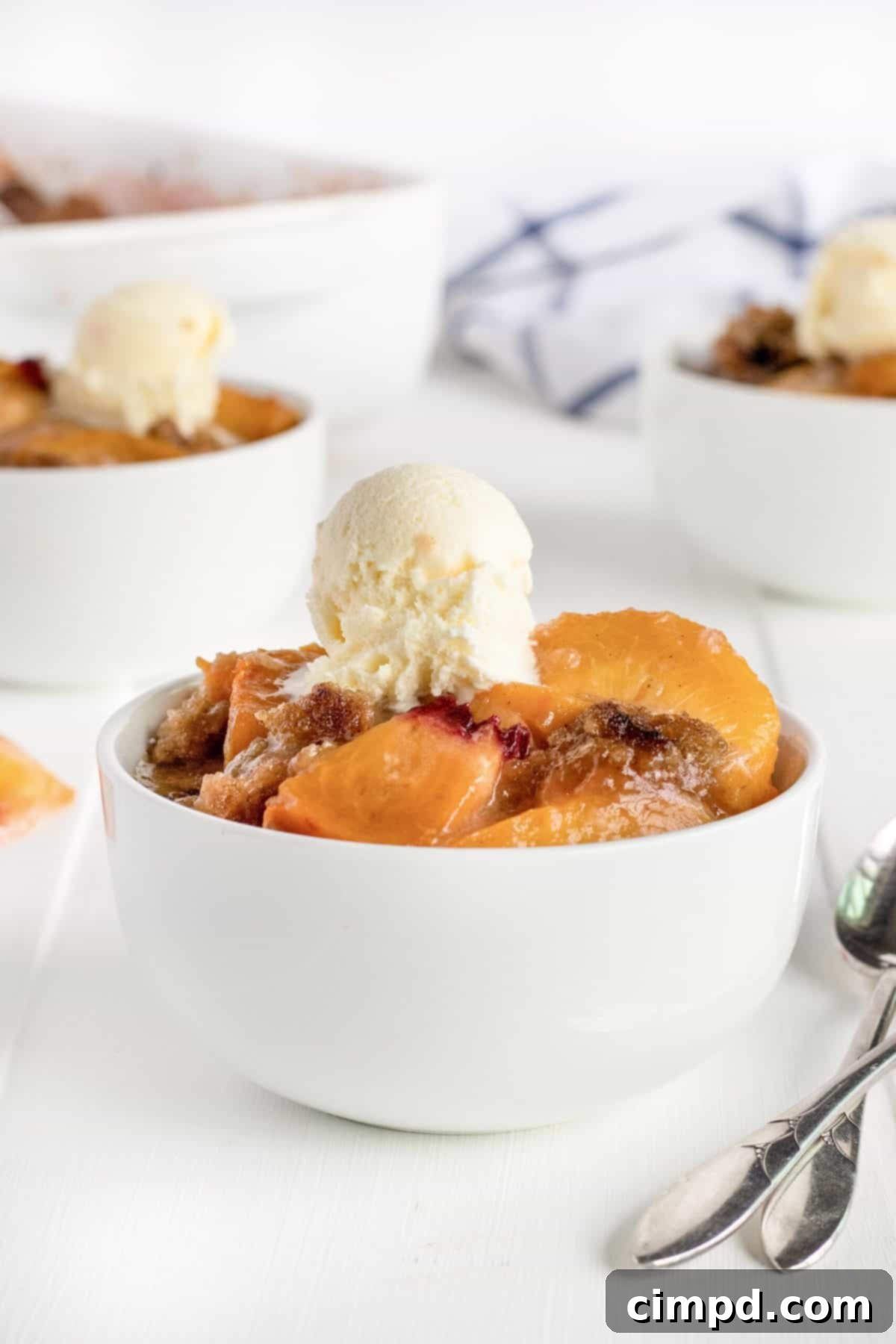 Fresh Peach Crumble by The BakerMama