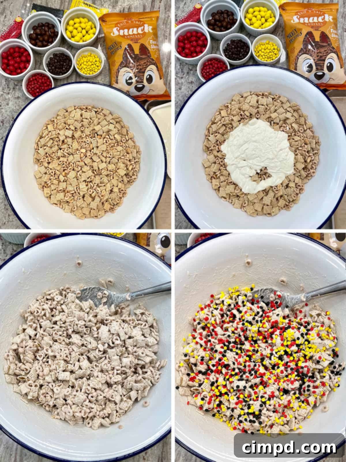 Steps to make the Mickey Mouse Lovers Snack Mix by The BakerMama