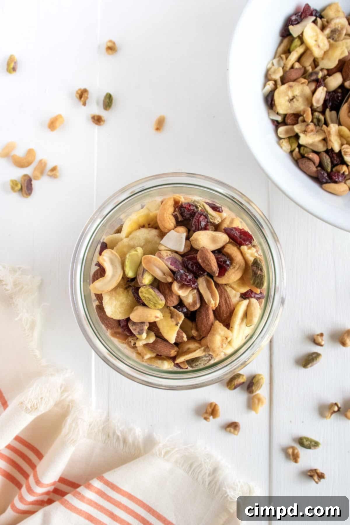 Kids learning to make healthy trail mix at home