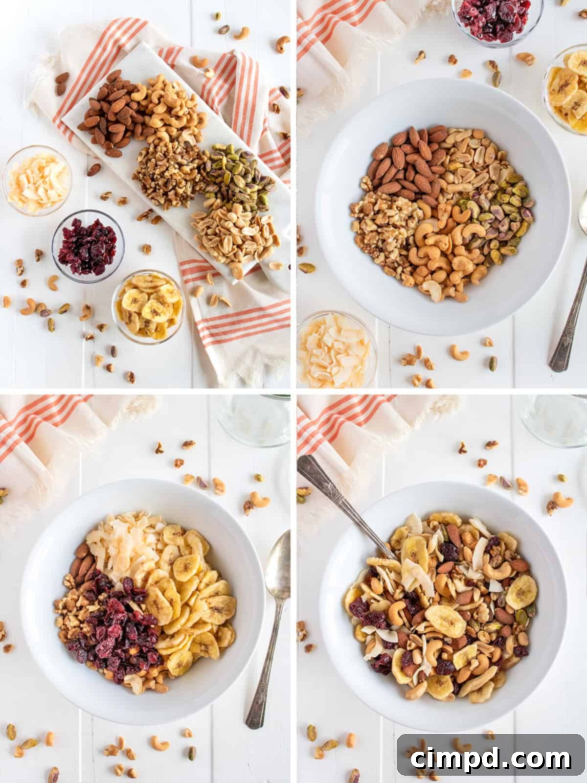 Portioned Healthy Weekend Trail Mix ready for on-the-go snacking