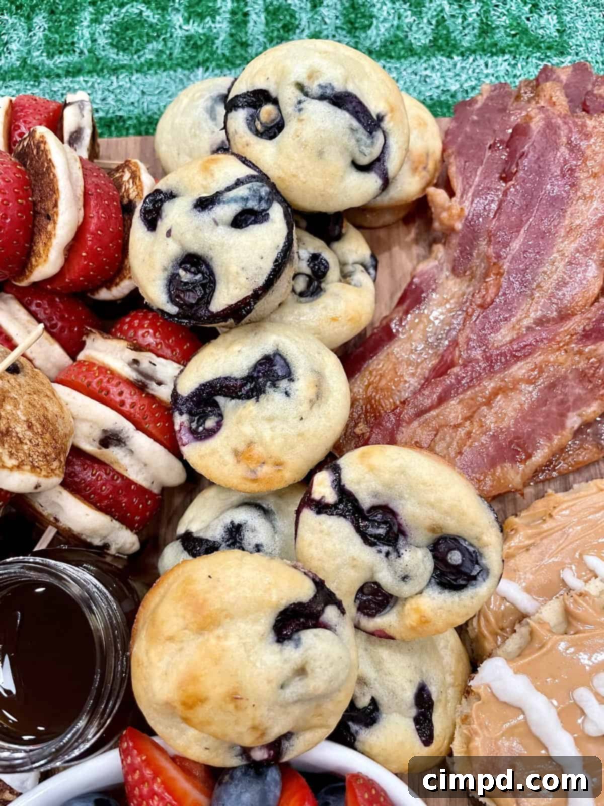 Mini Blueberry Pancake Muffins ready to eat