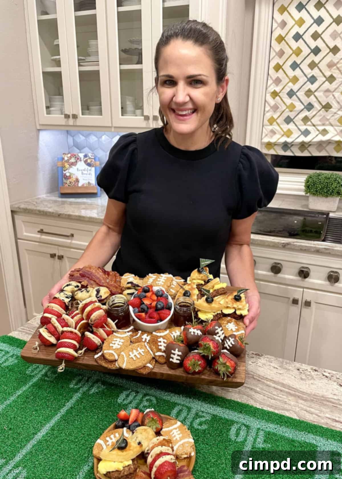 Complete Tailgate Breakfast Board with all items arranged