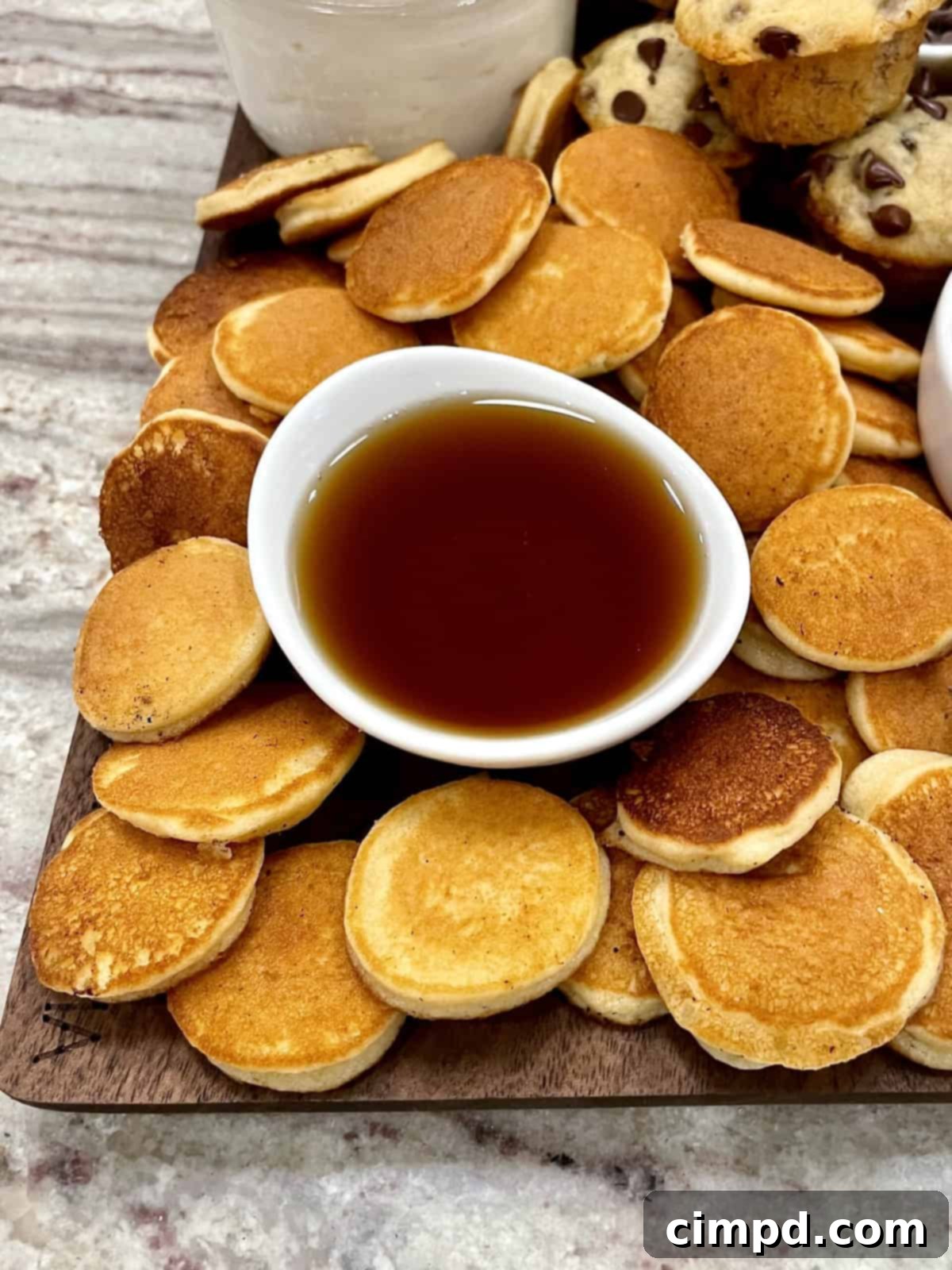 Detailed shot of the pancake section of the Kid-Friendly Breakfast Board.
