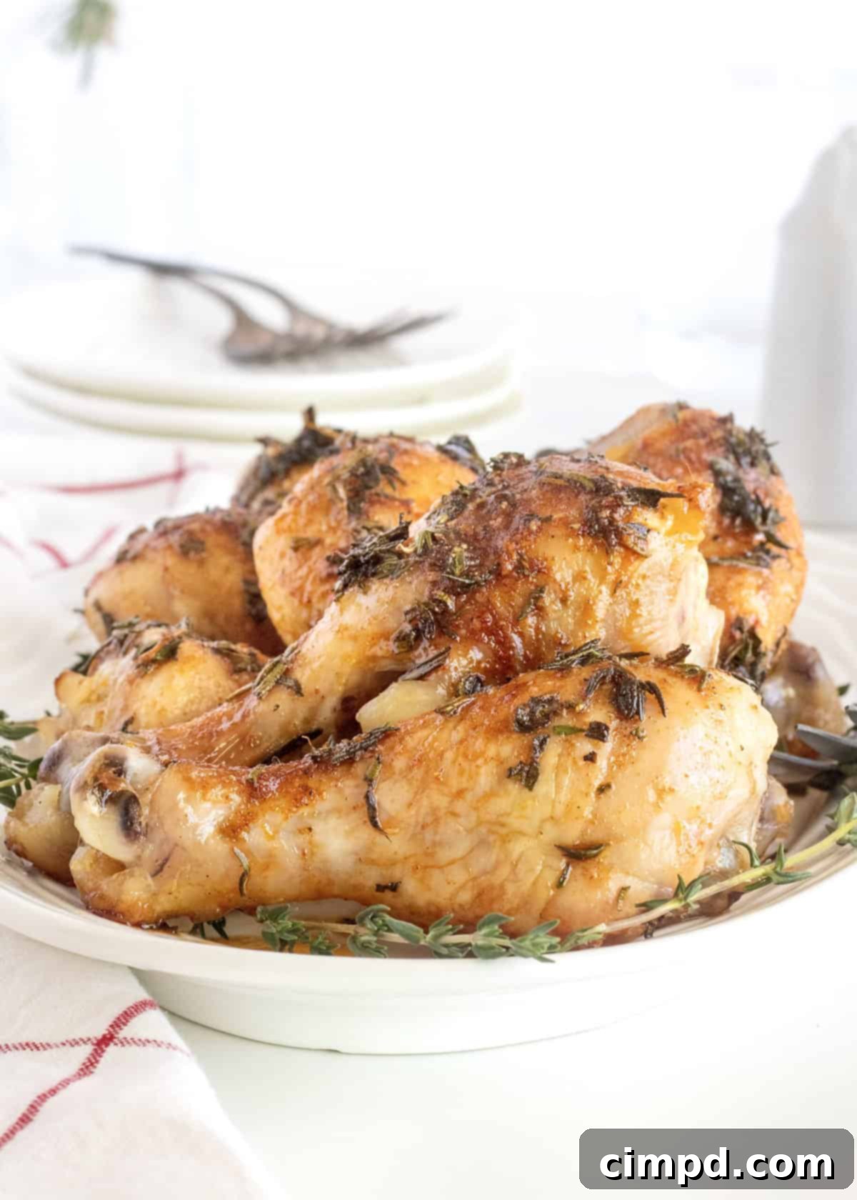 Golden Glazed Honey Herb Drumsticks 3 Honey Herb Roasted Chicken Drumsticks by The BakerMama