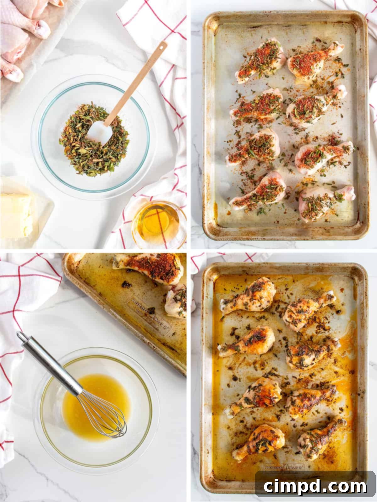 Golden Glazed Honey Herb Drumsticks 6 Honey Herb Roasted Chicken Drumsticks by The BakerMama