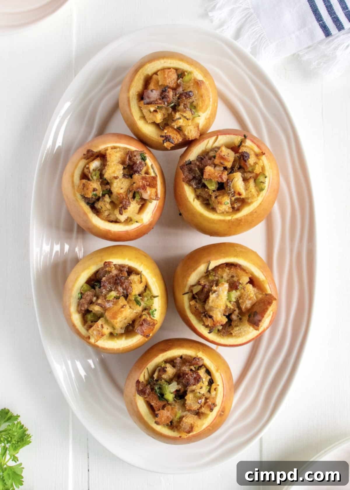 Savory Sausage-Stuffed Baked Apples 3 Sausage Dressing Stuffed Baked Apples by The BakerMama