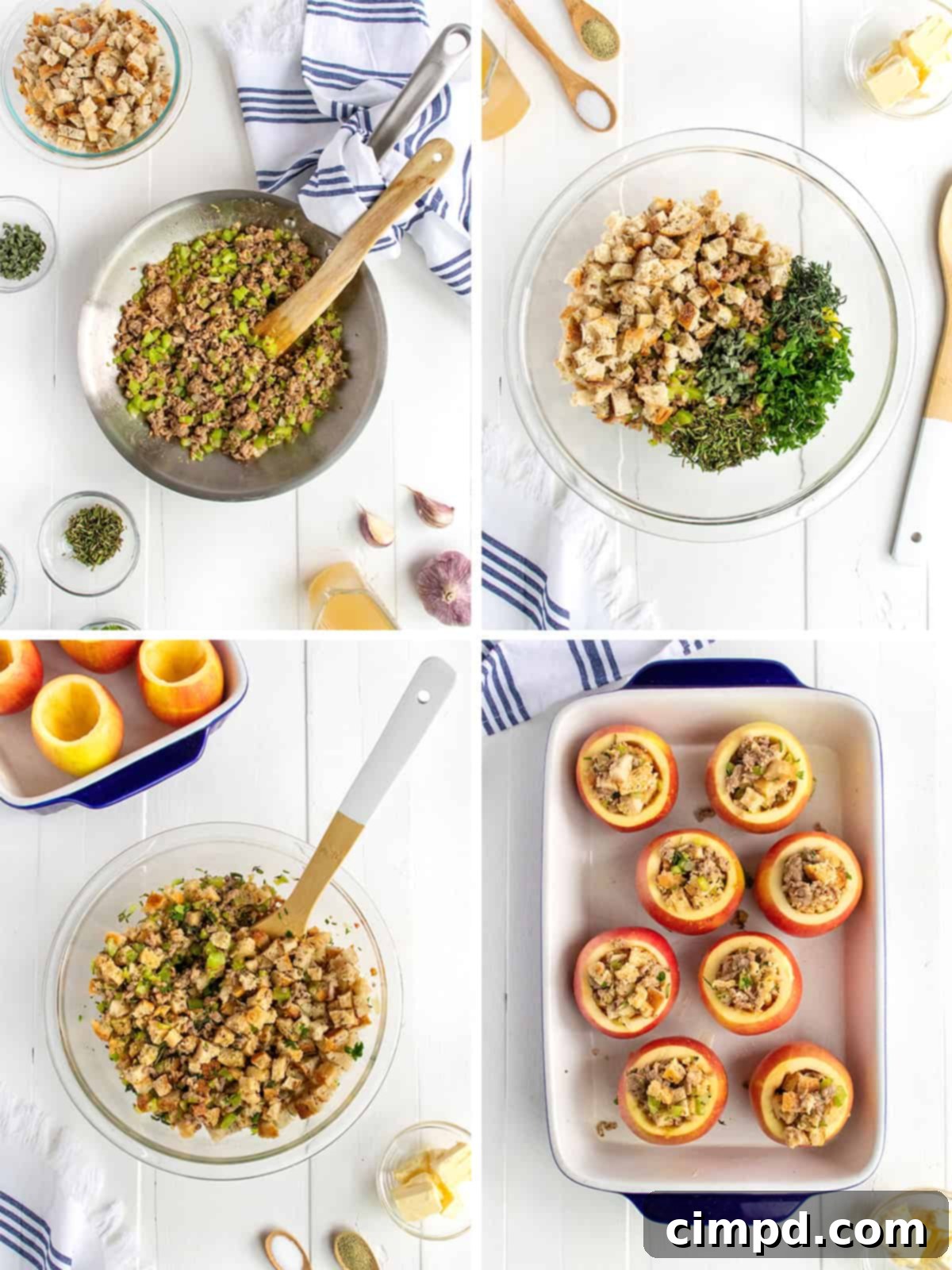 Savory Sausage-Stuffed Baked Apples 6 Sausage Dressing Stuffed Baked Apples by The BakerMama