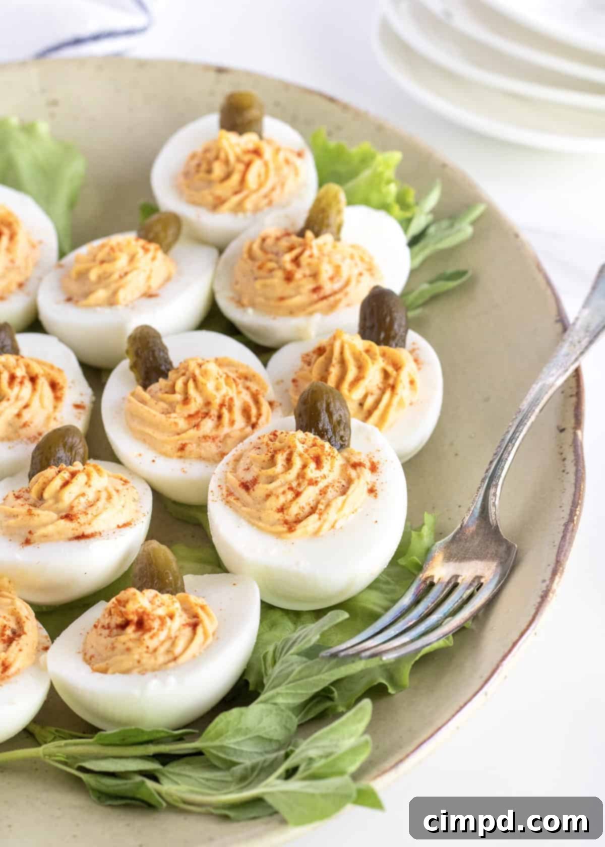 Autumnal Pumpkin Spiced Deviled Eggs 2 Pumpkin Spiced Deviled Eggs by The BakerMama