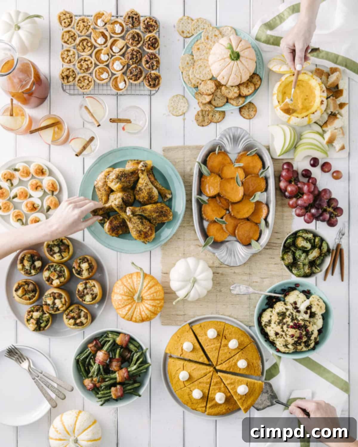 Friendsgiving Feast 3 Friendsgiving Spread complete with all the dishes, ready to be enjoyed.