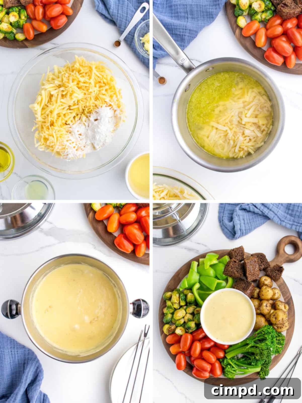 Three Cheese Fondue by The BakerMama
