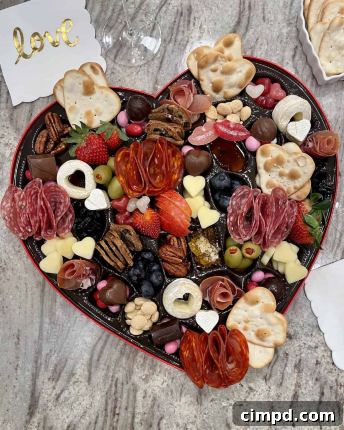 Exquisite Cheese and Charcuterie Heart Box for Valentine's Day