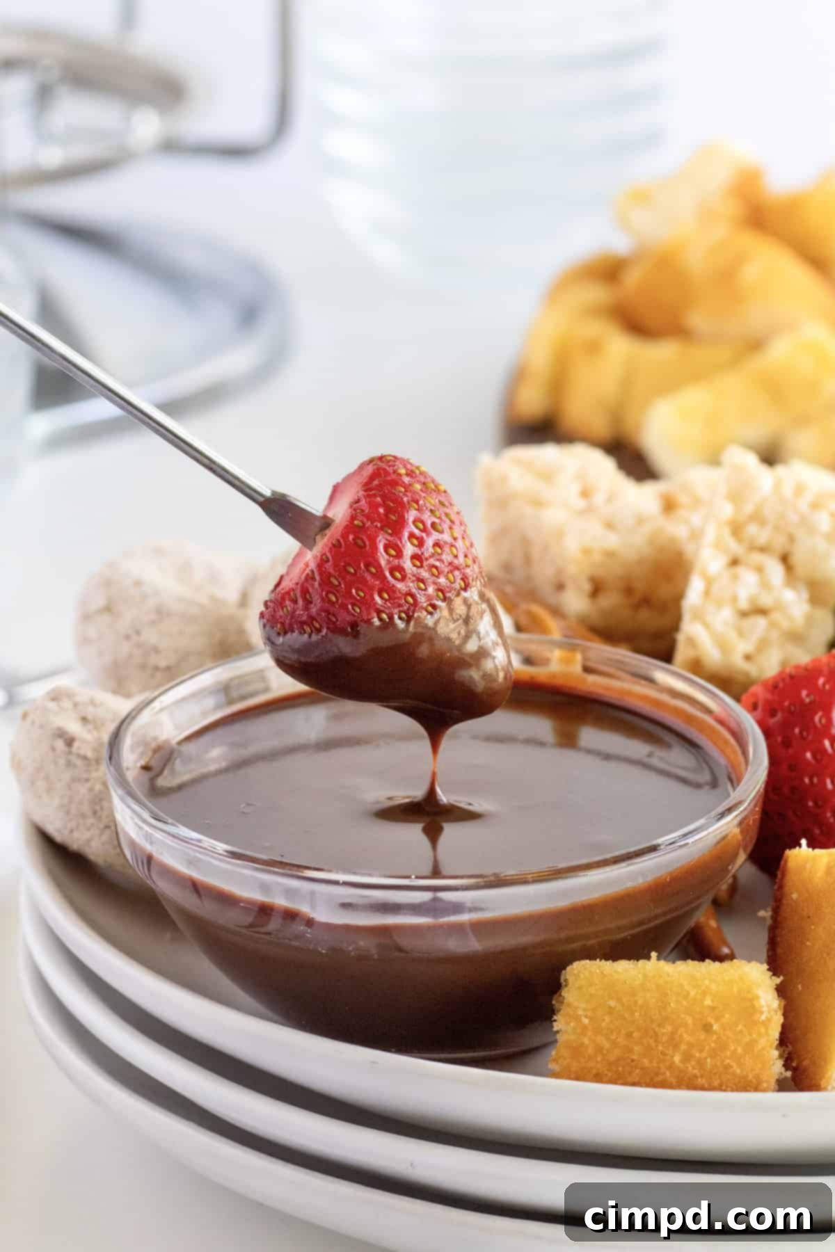 Delightful Easy Chocolate Fondue Recipe by The BakerMama