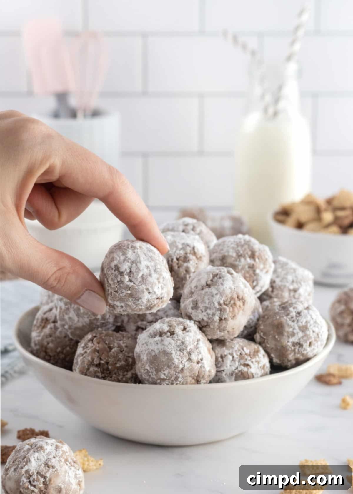 Sweet Dust Squares 6 An assortment of bite-sized treats, including Muddy Buddy Bites, arranged appealingly