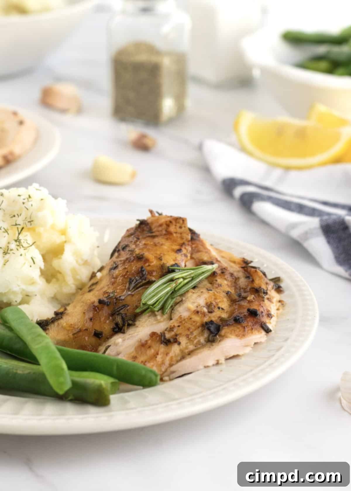 Golden-brown Roasted Lemon Garlic Rosemary Chicken