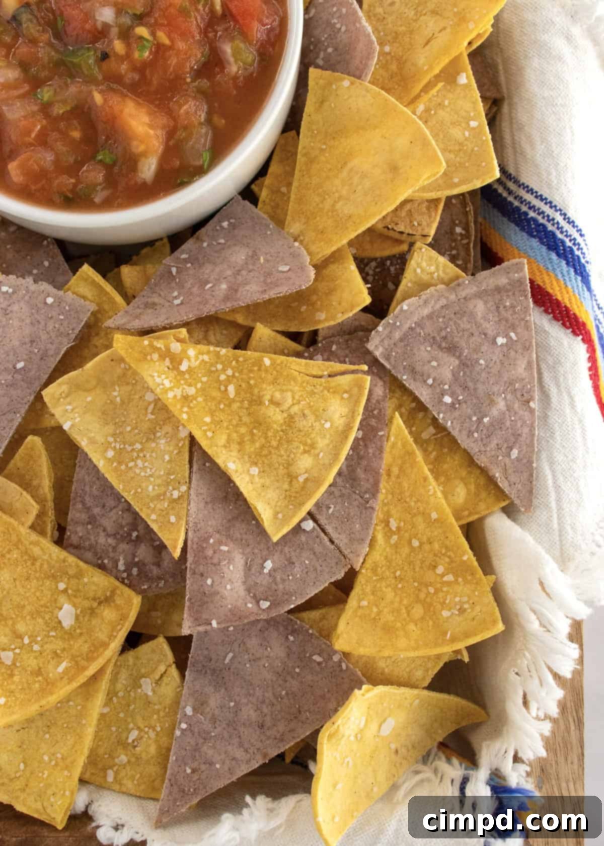 Crispy Homemade Baked Corn Tortilla Chips