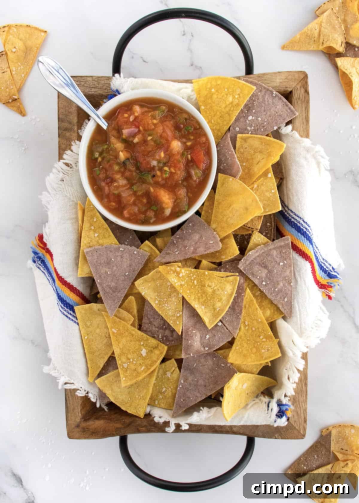 Stored Baked Corn Tortilla Chips in a Bag