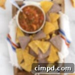 Baked Corn Tortilla Chips Recipe Card Image