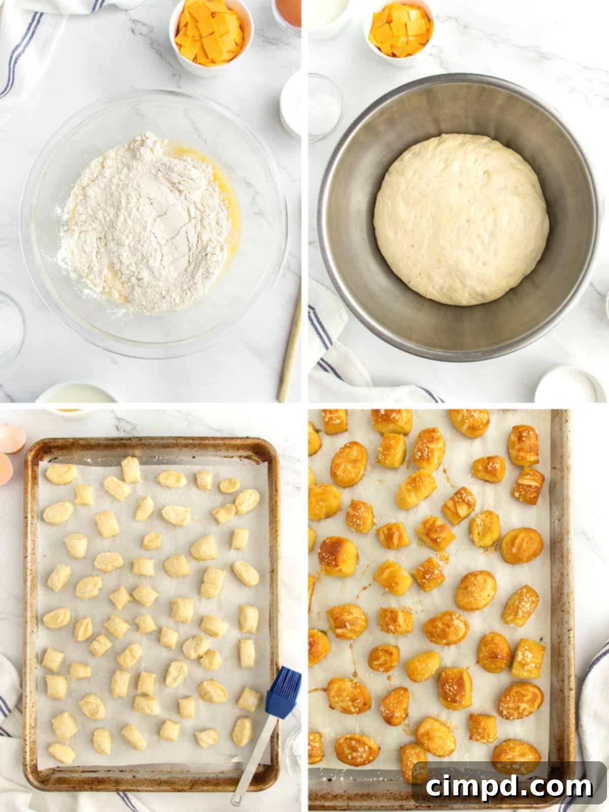 Warm Pretzel Bites & Gooey Cheese Dip 6 How to Make Soft Pretzel Bites by The BakerMama