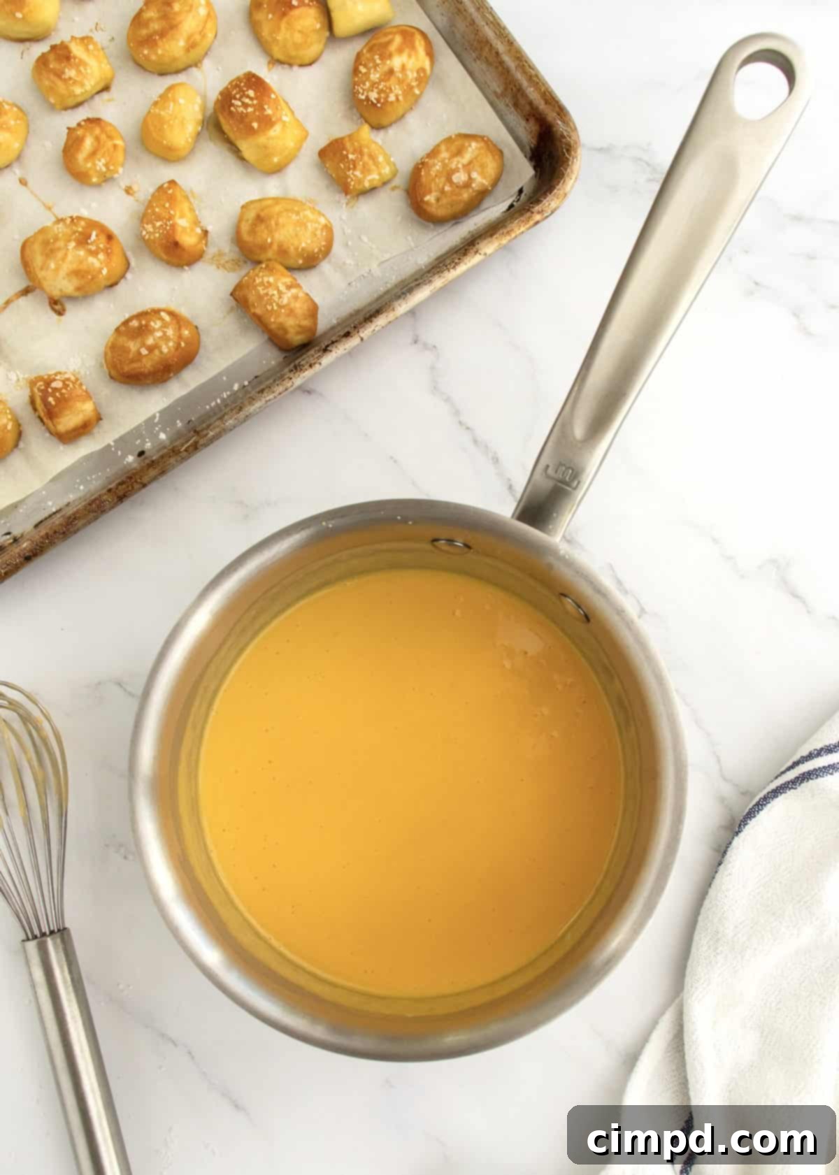 Warm Pretzel Bites & Gooey Cheese Dip 7 Soft Pretzel Bites with Cheese Sauce by The BakerMama