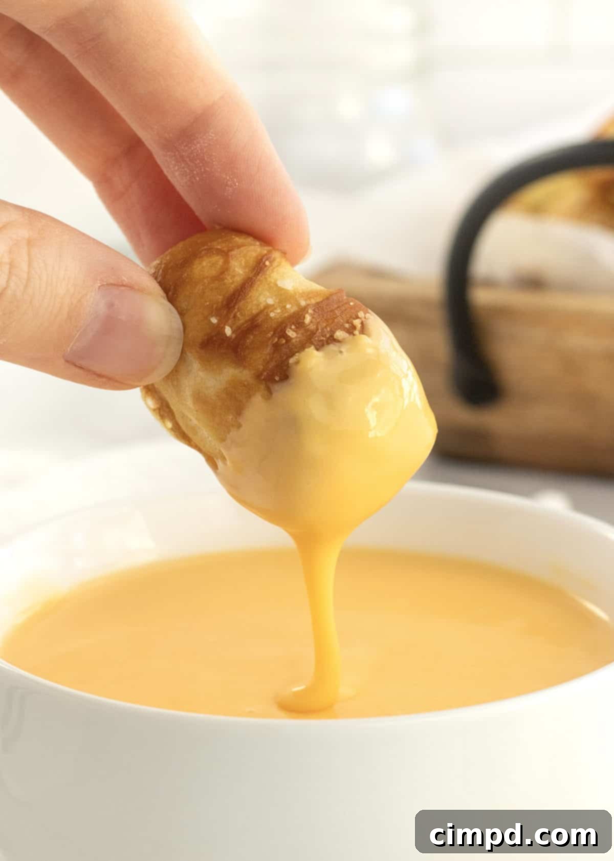 Warm Pretzel Bites & Gooey Cheese Dip 8 Soft Pretzel Bites with Cheese Sauce by The BakerMama