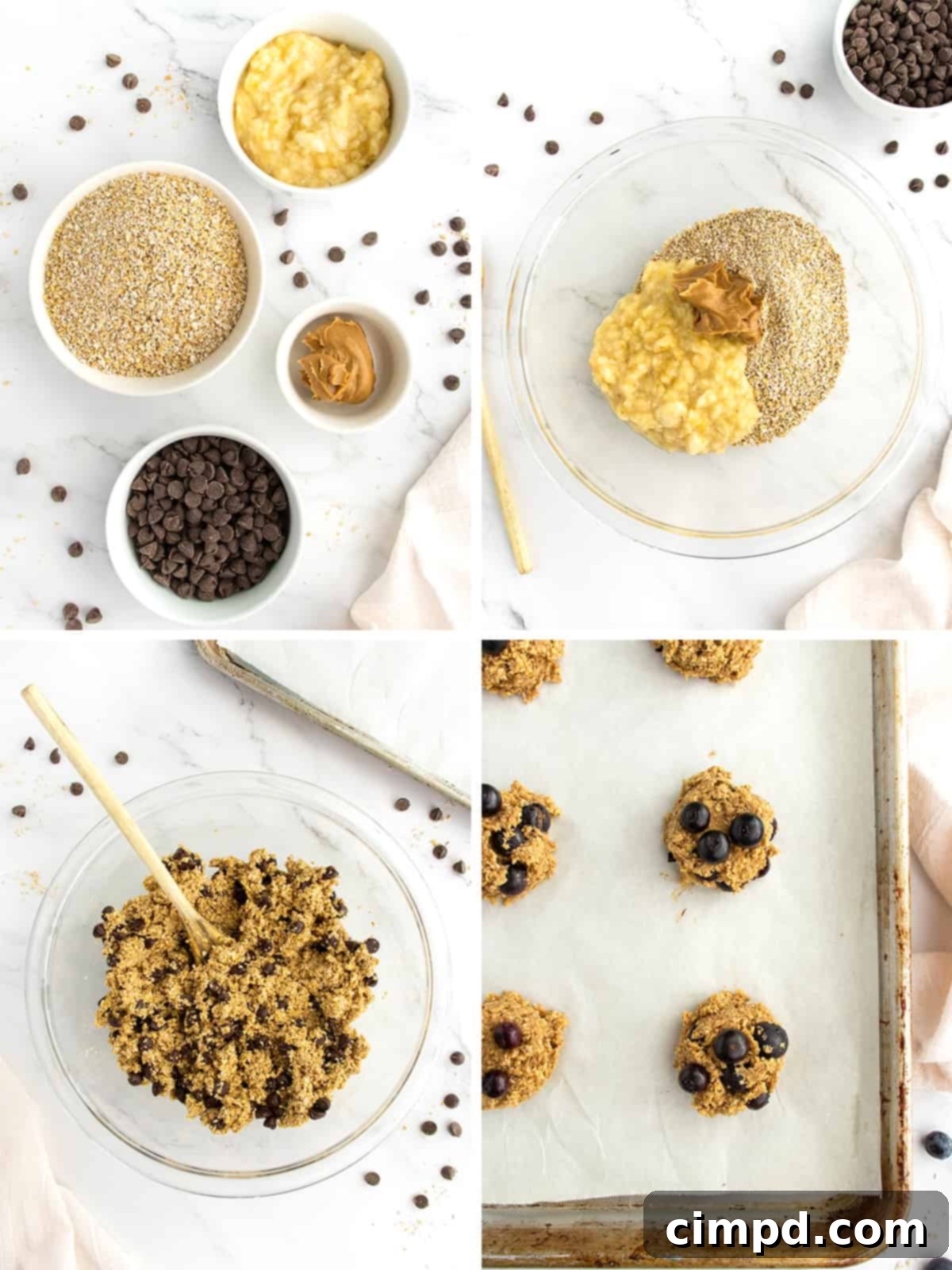 Freshly baked 4-Ingredient Steel Cut Oat Cookies cooling on a wire rack