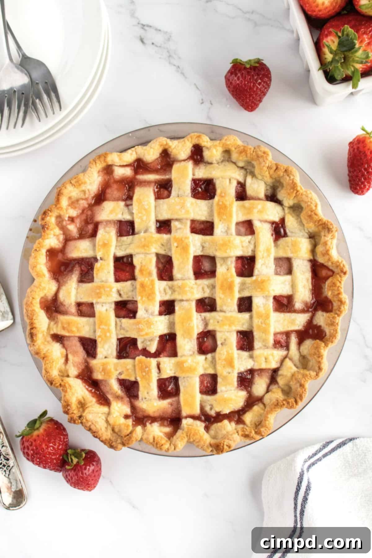 Luscious Strawberry Pie 11 Fresh Strawberry Pie by The BakerMama