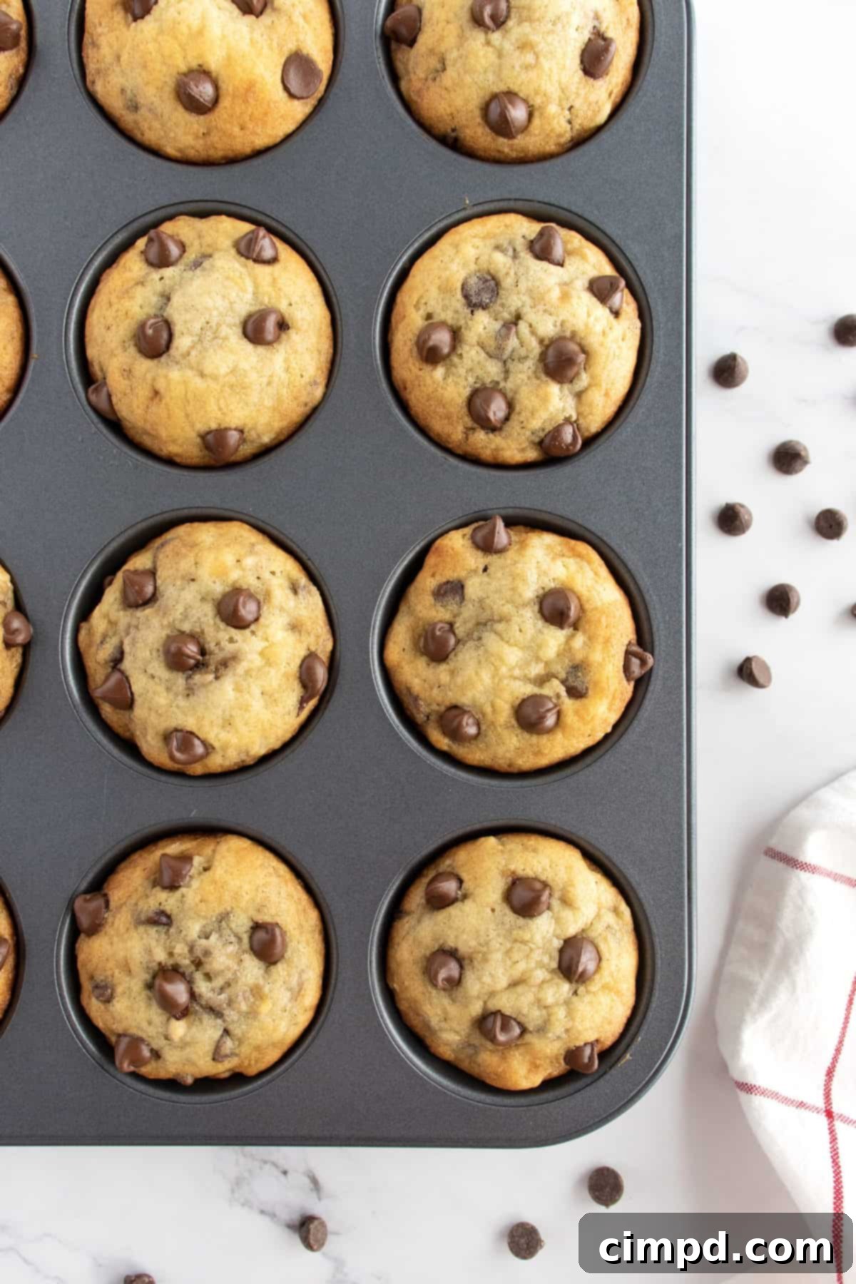 Banana Chocolate Chip Muffins by The BakerMama