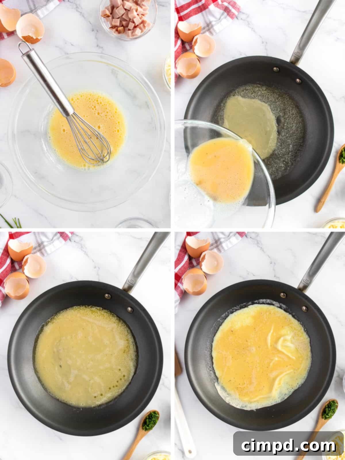 The Ultimate Omelet Guide 5 Detailed step-by-step image guide on how to cook an omelet properly.