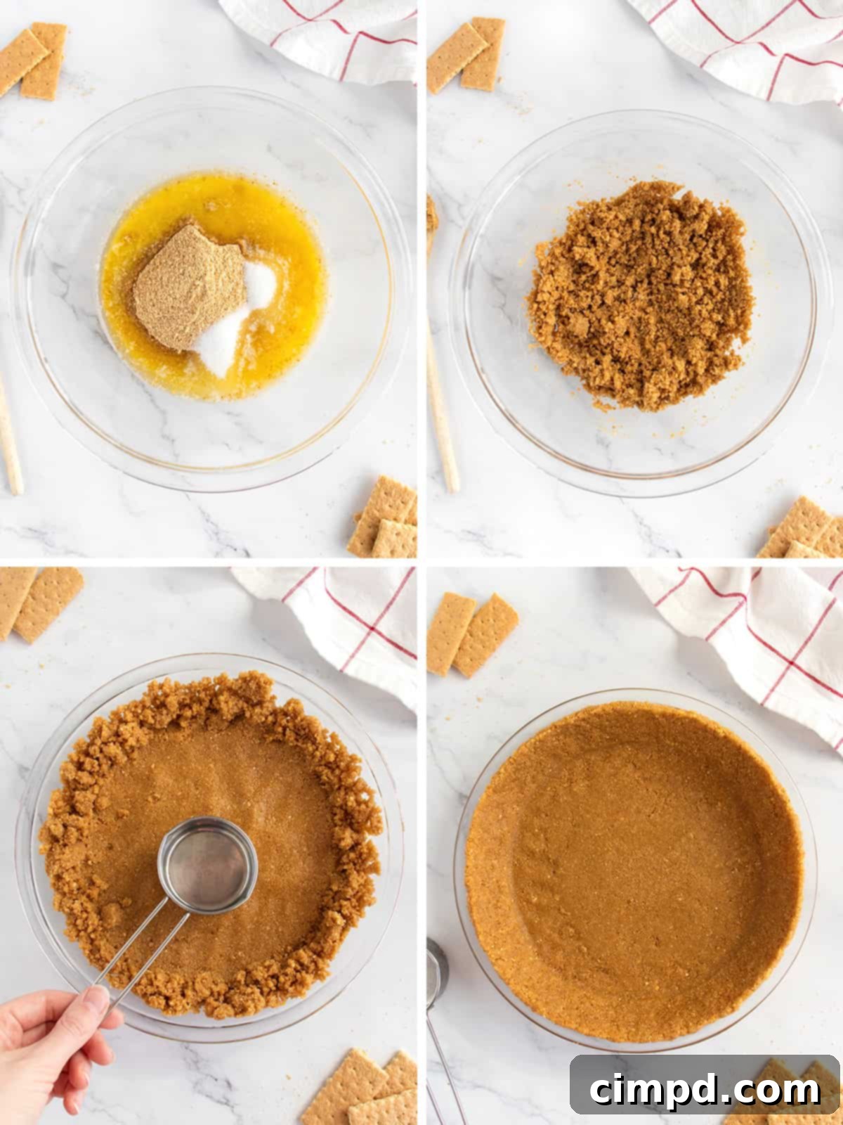 Crafting the Perfect Graham Cracker Crust 5 How to Make a Graham Cracker Crust by The BakerMama