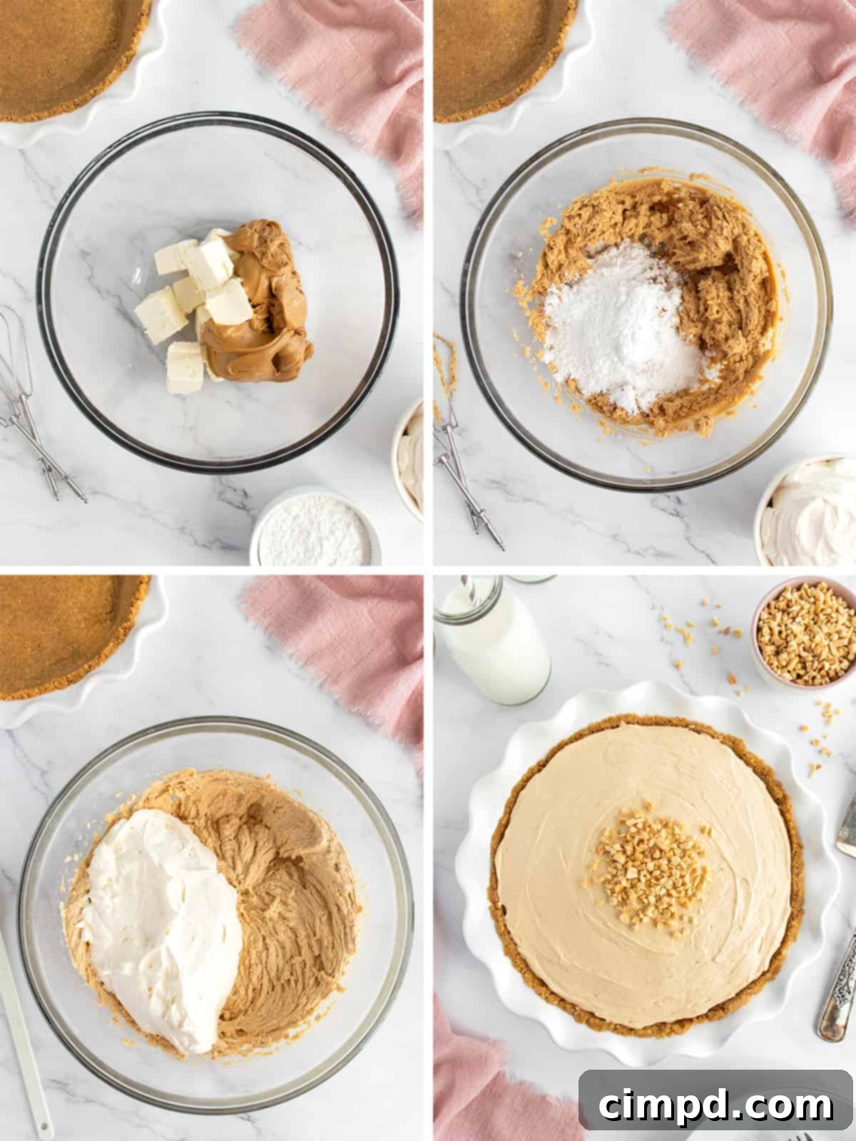 Effortless Peanut Butter Dream Pie 7 Peanut Butter Pie by The BakerMama