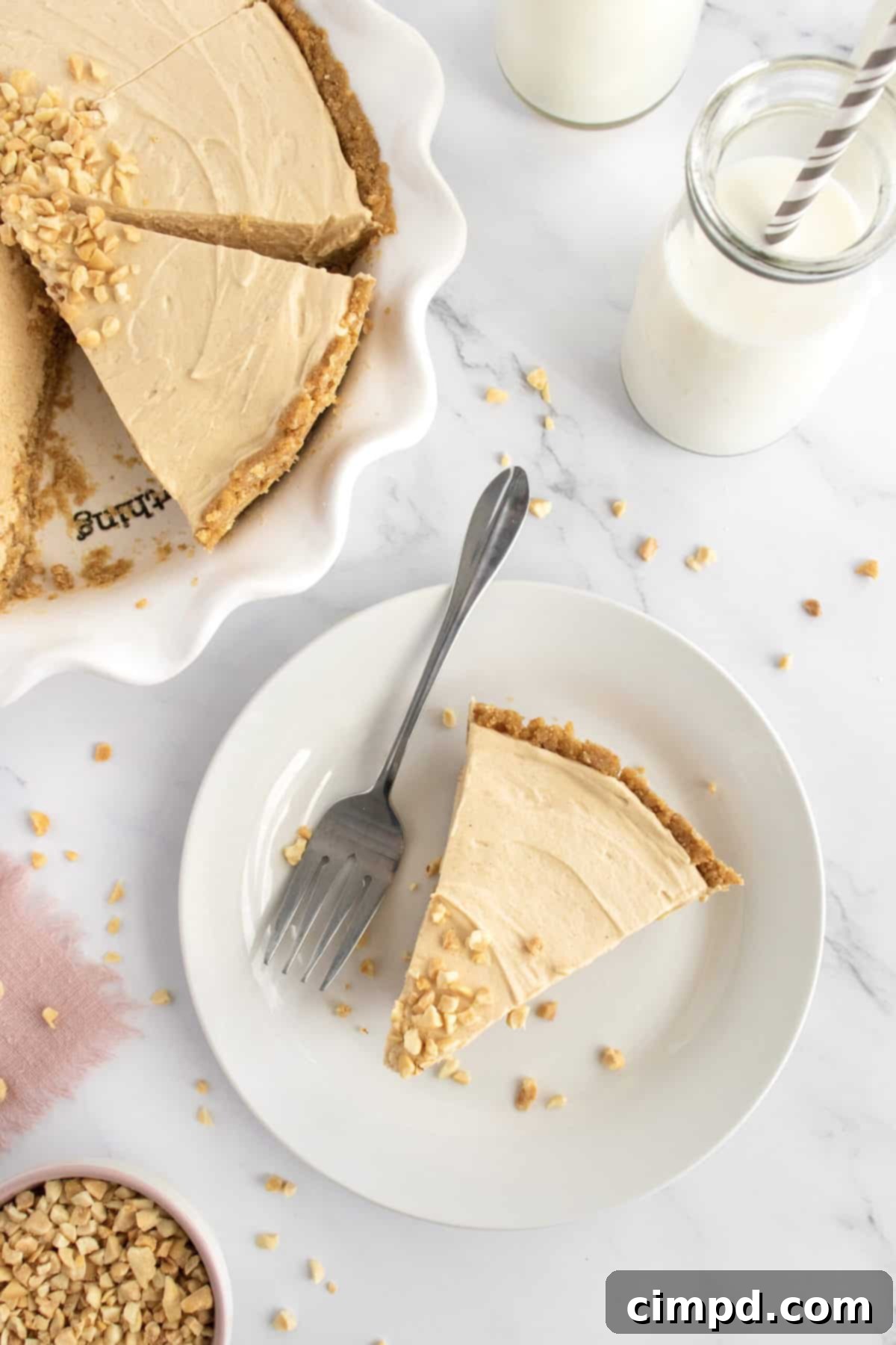 Effortless Peanut Butter Dream Pie 8 Peanut Butter Pie by The BakerMama