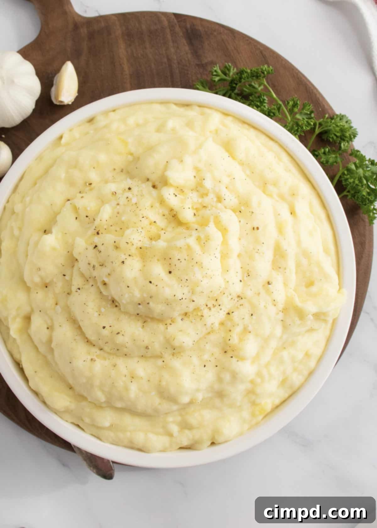 Velvety Mashed Potatoes 2 Creamy Mashed Potatoes by The BakerMama